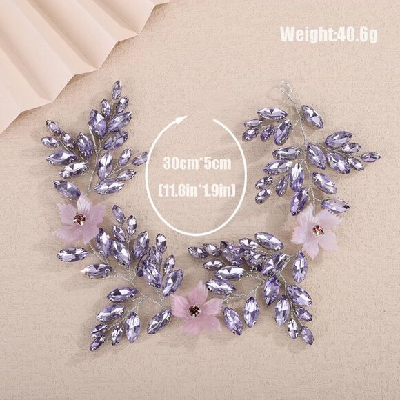 Acrylic Resin Silver Flower Headband Pearl Rhinestones Wedding Bridesmaid Hair P main image 5